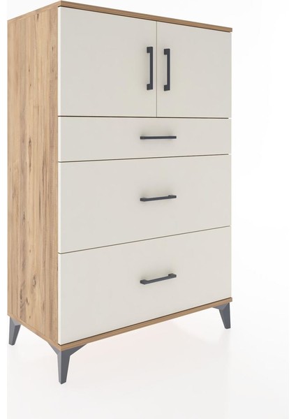 Hyperion Dolap Tek Raflı 3 Çekmeceli 2 Kapaklı 88X44X134 Çam-Aytaşı fiyatları