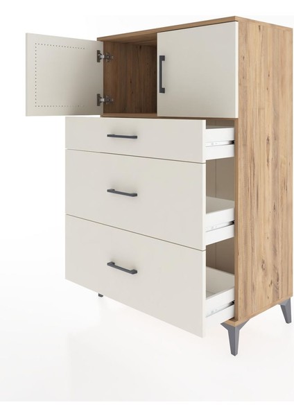 Hyperion Dolap Tek Raflı 3 Çekmeceli 2 Kapaklı 88X44X134 Çam-Aytaşı fırsatları