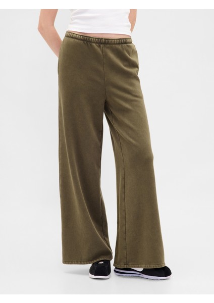 Kadın Yeşil Vintagesoft Baggy Wide-Leg Eşofman Altı