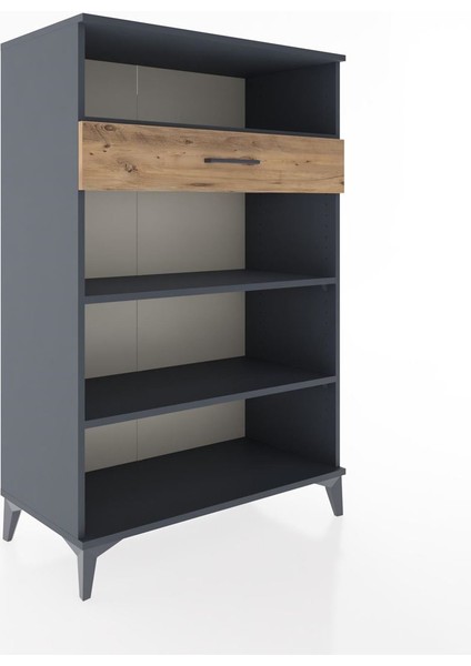 Hyperion Dolap 3 Raflı Tek Çekmeceli 88X44X134 Antrasit-Çam fiyatları