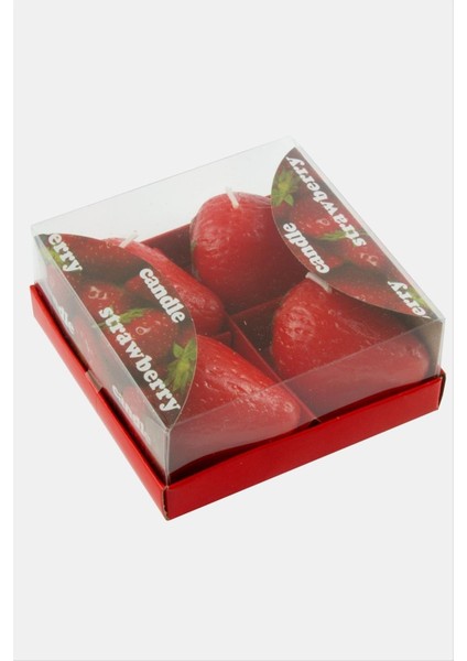 Çilek Mum 4 Adet