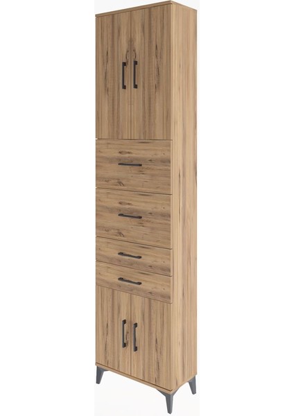 Arges Dolap 3 Raflı 4 Çekmeceli 4 Kapaklı 60X30X243 Çam-Çam modelleri