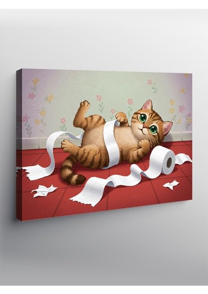 Kanvas Tablo Rulo Kağıt Kedisi YTCNVS500186, 50 x 70