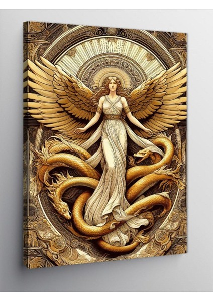 Kanvas Tablo Altın Melek Heykeli 50 x 70 CNVSDKEY-126001-50-70