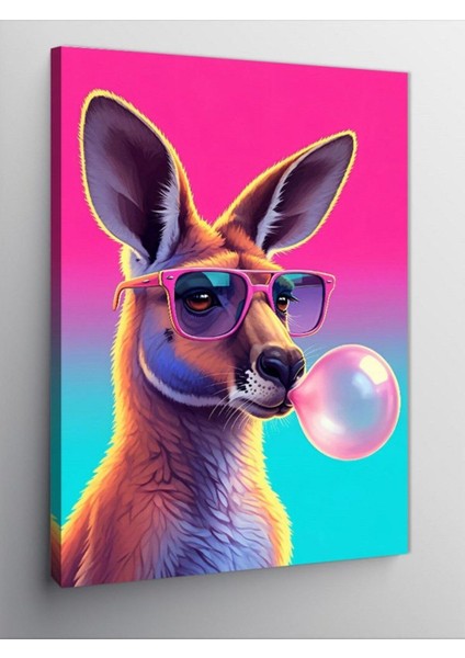 Kanvas Tablo Sakız Çiğneyen Kanguru 50 x 70 CNVSDKEY-125775-50-70
