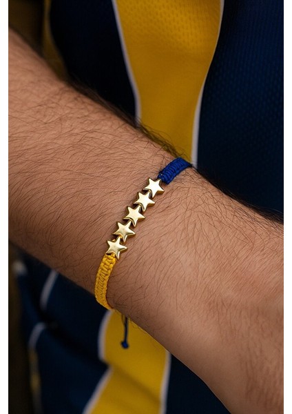 5 Yıldızlı Fenerbahçe Sarı & Lacivert Taraftar Bilekliği – (El Yapımı Ayarlanabilir Makrome) modelleri