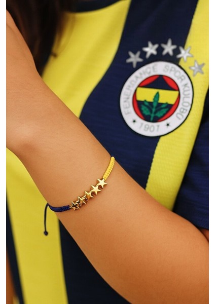 5 Yıldızlı Fenerbahçe Sarı & Lacivert Taraftar Bilekliği – (El Yapımı Ayarlanabilir Makrome) fırsatları