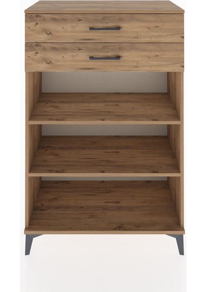 Hyperion Dolap 2 Raflı 2 Çekmeceli 88X44X134 Çam-Çam