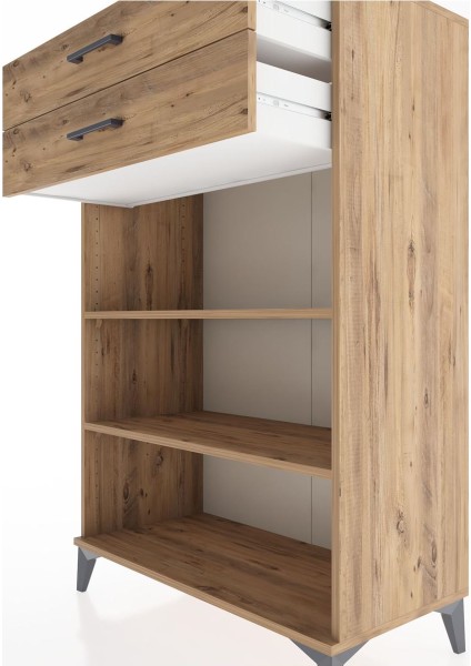 Hyperion Dolap 2 Raflı 2 Çekmeceli 88X44X134 Çam-Çam indirimleri