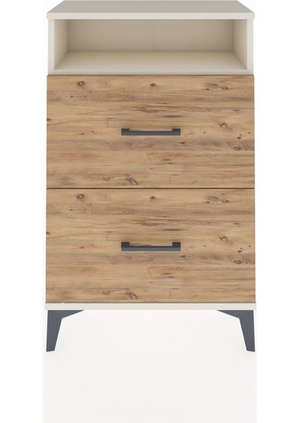 Arges Komodin Tek Raflı 2 Çekmeceli 60X30X96 Aytaşı-Çam