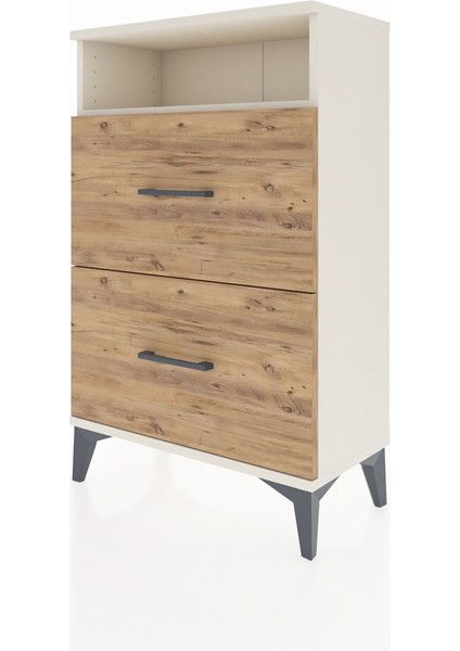 Arges Komodin Tek Raflı 2 Çekmeceli 60X30X96 Aytaşı-Çam modelleri