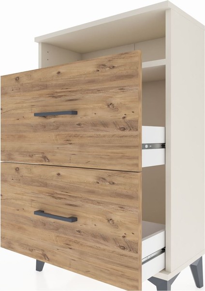 Arges Komodin Tek Raflı 2 Çekmeceli 60X30X96 Aytaşı-Çam indirimleri
