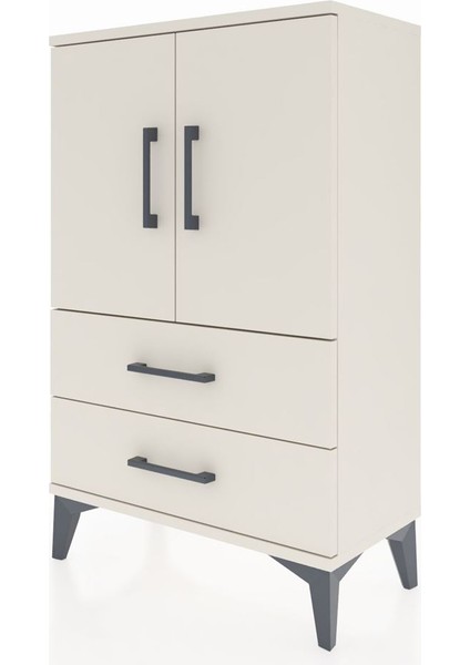 Arges Komodin 2 Raflı 2 Çekmeceli 2 Kapaklı 60X30X96 Aytaşı-Aytaşı modelleri