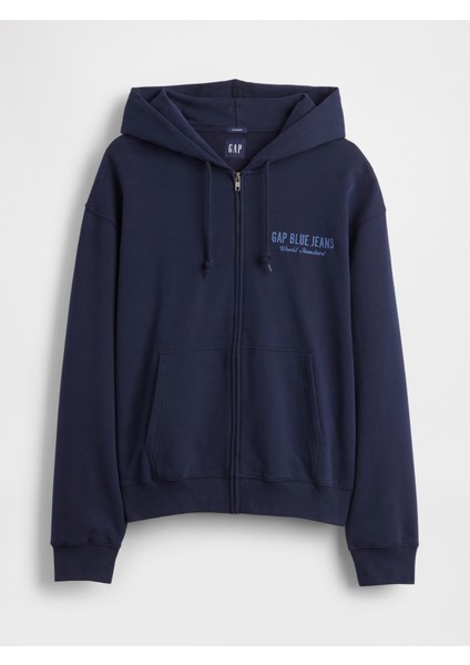 Erkek Lacivert Vintagesoft Gap Logo Fermuarlı Sweatshirt fiyatları