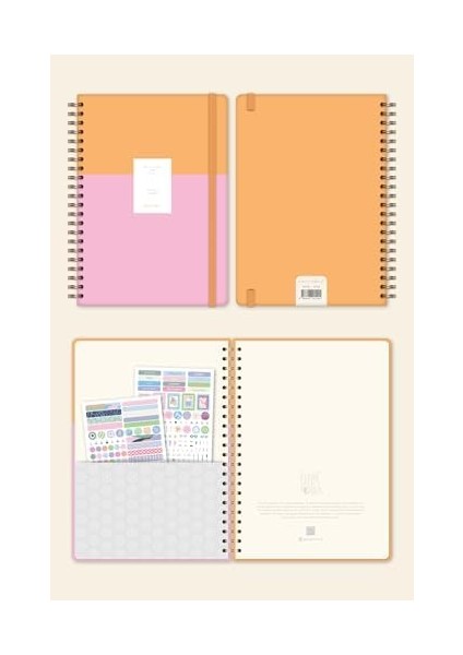 20X28 Spiralli Sert Kapak Çizgili Not Defteri Pembe fiyatları