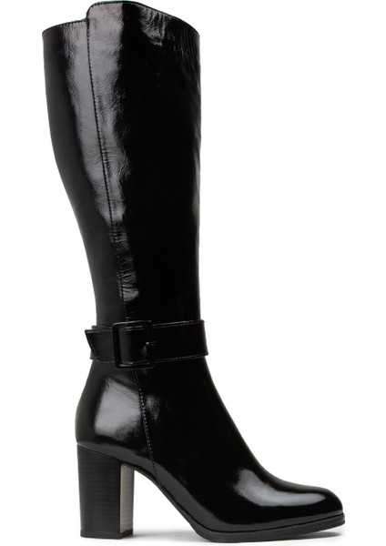 Kadın Hakiki Rugan Siyah Çizme - A2137ZSYHC01