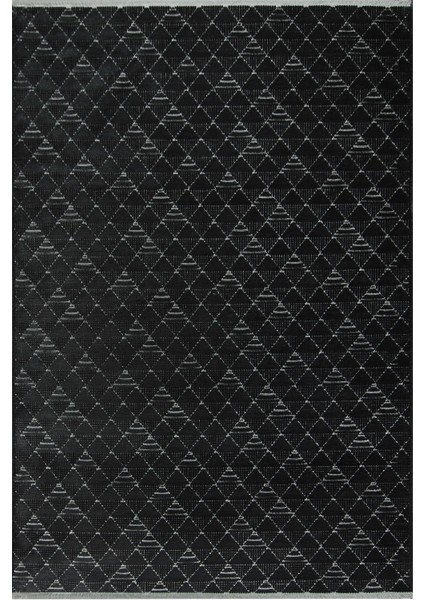 Munera Modern Antrasit Yıkanabilir Polyester,pamuk Makine Halısı