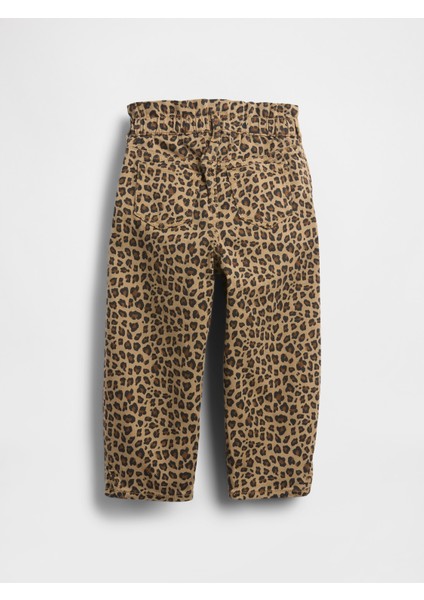 Kız Bebek Kahverengi Leopar Horseshoe Jean Pantolon fiyatları