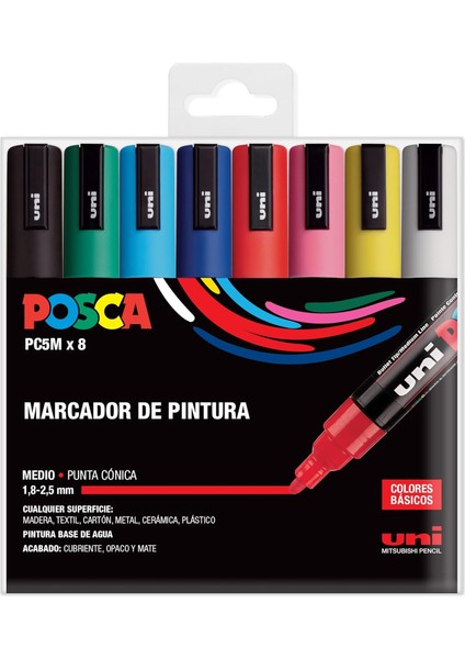 Unı Pc 5m Basic Set - 8&apos;li Marker Paketi