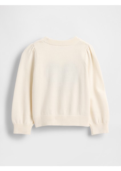 Kız Bebek Kırık Beyaz Puff-Sleeve Kazak fiyatları