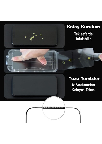 iPhone 17 Air - Tam Ekran Koruyucu Gerçek 9h Temperli Cam, (Otomatik Takma Aparatlı) Full Cam modelleri