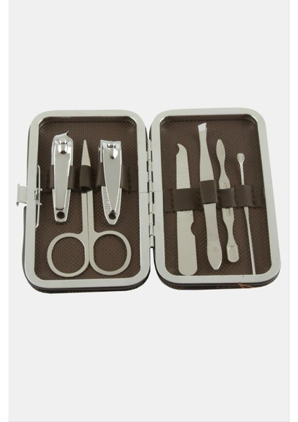 7 Parça Cep Boy Deri Çantalı Manikür Seti