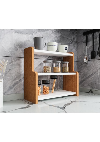 Mutfak Tezgah Üstü Organizer 3 Raflı Baharatlık Mutfak Banyo Düzenleyici