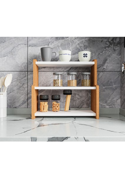 Mutfak Tezgah Üstü Organizer 3 Raflı Baharatlık Mutfak Banyo Düzenleyici fiyatları