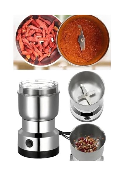 Kahve Öğütücü Metal Bıçaklı Un Tahıl Fındık Pirinç Öğütücü Çok Fonksiyonlu 200W fiyatları