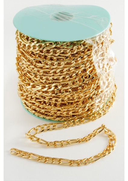 0,7* 1,5 cm Sarı Renkli Düz Zincir 25 Metre