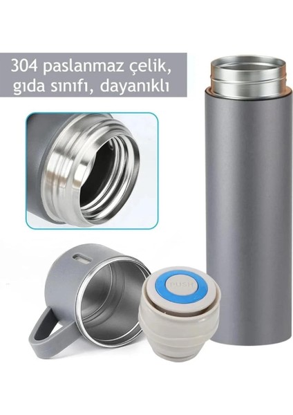Üç Bardaklı Termos- Paslanmaz Çelik - Vacuum Flask Set- 12 Saat Sıcak ve Soğuk Korumalı fiyatları