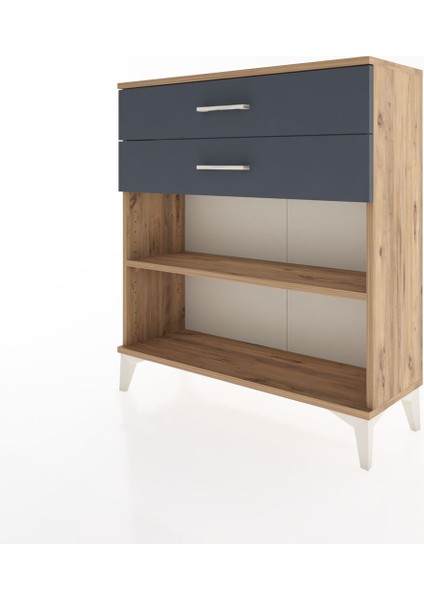 Arges Şifonyer Tek Raflı 2 Çekmeceli 88X30X96 Çam-Antrasit modelleri