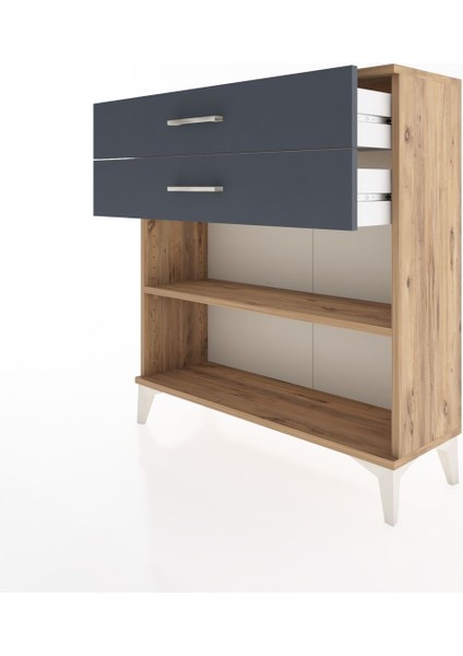 Arges Şifonyer Tek Raflı 2 Çekmeceli 88X30X96 Çam-Antrasit fırsatları