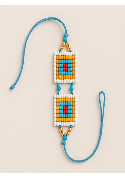 Renkli Kare Desenli Miyuki Boncuklu Bileklik