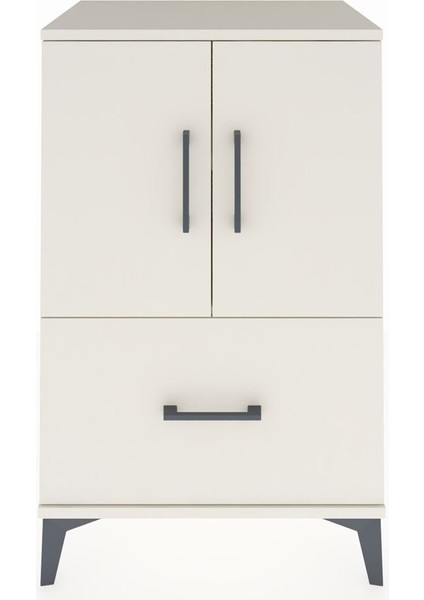 Hyperion Komodin 2 Raflı Tek Çekmeceli 2 Kapaklı 60X44X96 Aytaşı-Aytaşı