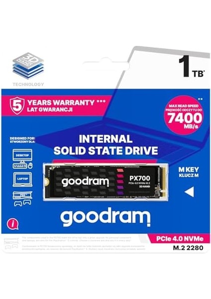 PX700 1tb SSD – Pcıe Gen4, Nvme, 7400MB/S Okuma, 6500MB/S Yazma, SSDPR-PX700-01T-80 fiyatları