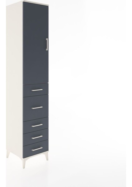 Hyperion Dolap 2 Raflı 5 Çekmeceli Tek Askılı 44X44X221 Aytaşı-Antrasit fiyatları
