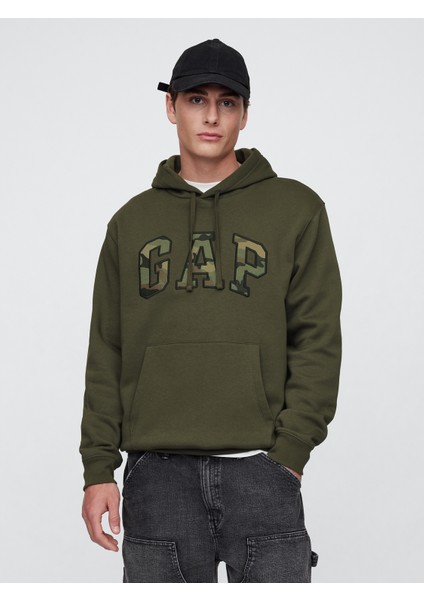 Erkek Haki Relaxed Gap Logo Sweatshirt