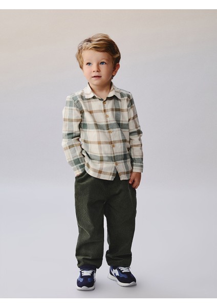 Yeni Sezon Ekose Erkek Bebek Gömlek ve Pantolon 2'li