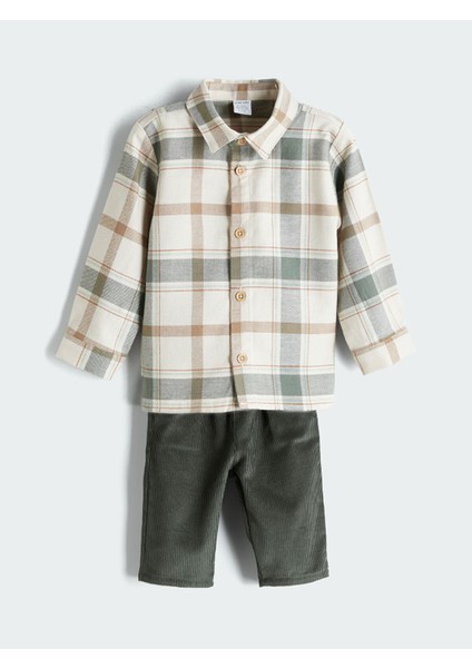 Yeni Sezon Ekose Erkek Bebek Gömlek ve Pantolon 2'li fiyatları