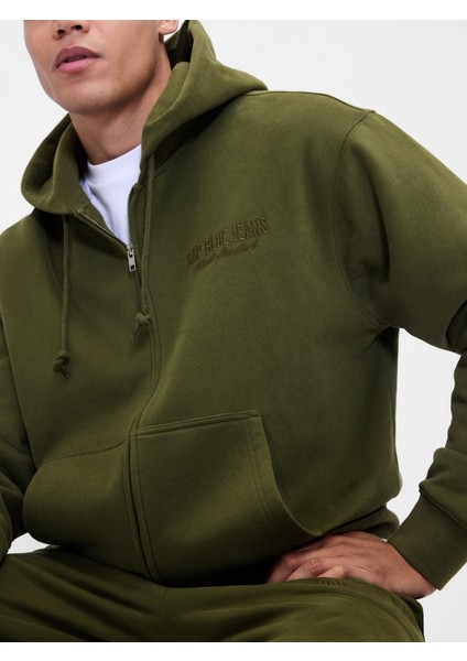 Erkek Yeşil Vintagesoft Gap Logo Fermuarlı Sweatshirt modelleri