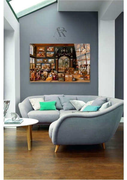 Kanvas Tablo "the Gallery Of Archduke"" Leopold Wilhelm David Teniers The Younger Eseri Cam Tablo 35 x 50