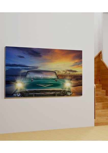 Kanvas Tablo Gün Batımında Chevrolet Dekoratif Kanvas Tablo 70 x 100