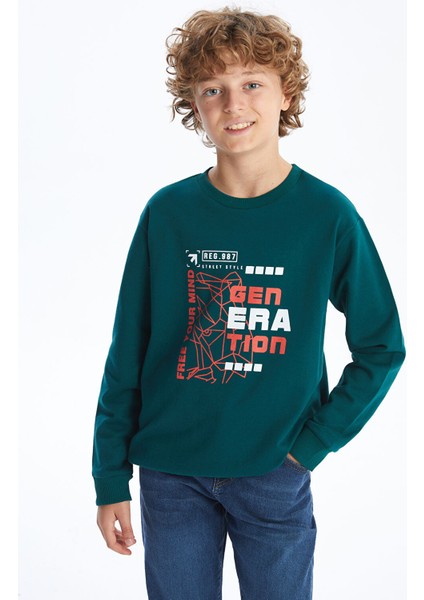 Yeni Sezon Bisiklet Yaka Erkek Çocuk Sweatshirt