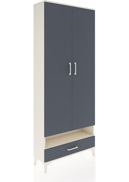 Arges Dolap 6 Raflı Tek Çekmeceli 2 Kapaklı 88X30X221 Aytaşı-Antrasit fiyatları