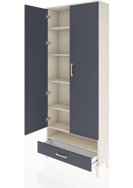 Arges Dolap 6 Raflı Tek Çekmeceli 2 Kapaklı 88X30X221 Aytaşı-Antrasit fırsatları