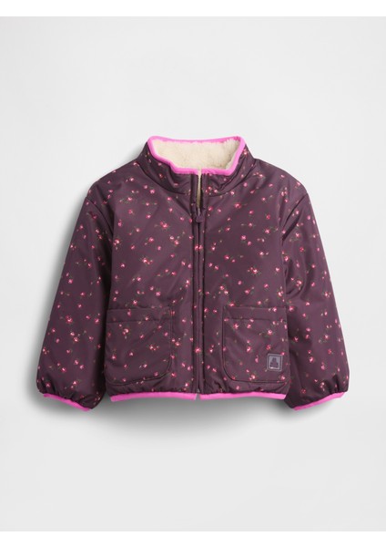 Kız Bebek Kırık Beyaz Lightweight Sherpa Reversible Mont modelleri