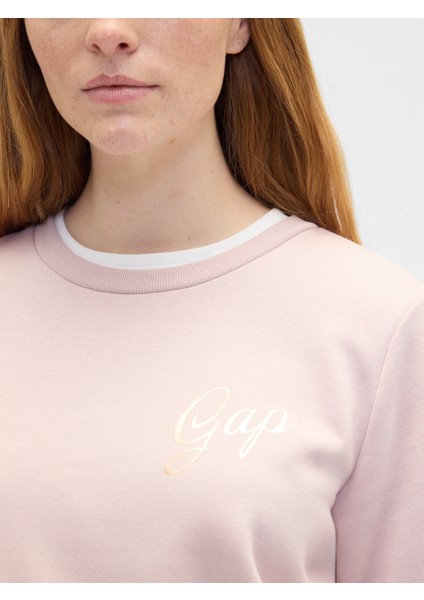 Kadın Pembe Relaxed Gap Logo Sweatshirt modelleri
