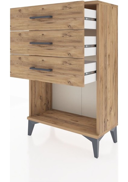 Arges Komodin 3 Çekmeceli 60X30X96 Çam-Çam fırsatları