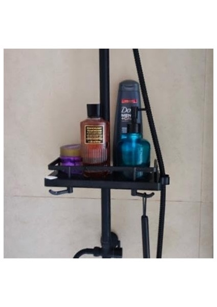 Duş Demirine Takılan Siyah Duş Sabunluk Organizeri Şampuan,sabun,lif modelleri